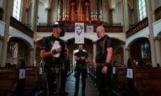 Guests attend the leather mass at a church in Berlin