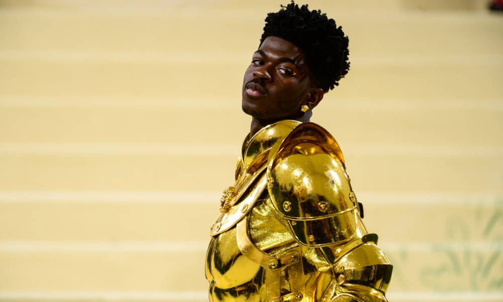 Lil Nas X attends the 2021 Met Gala in a gorgeous golden suit of armour