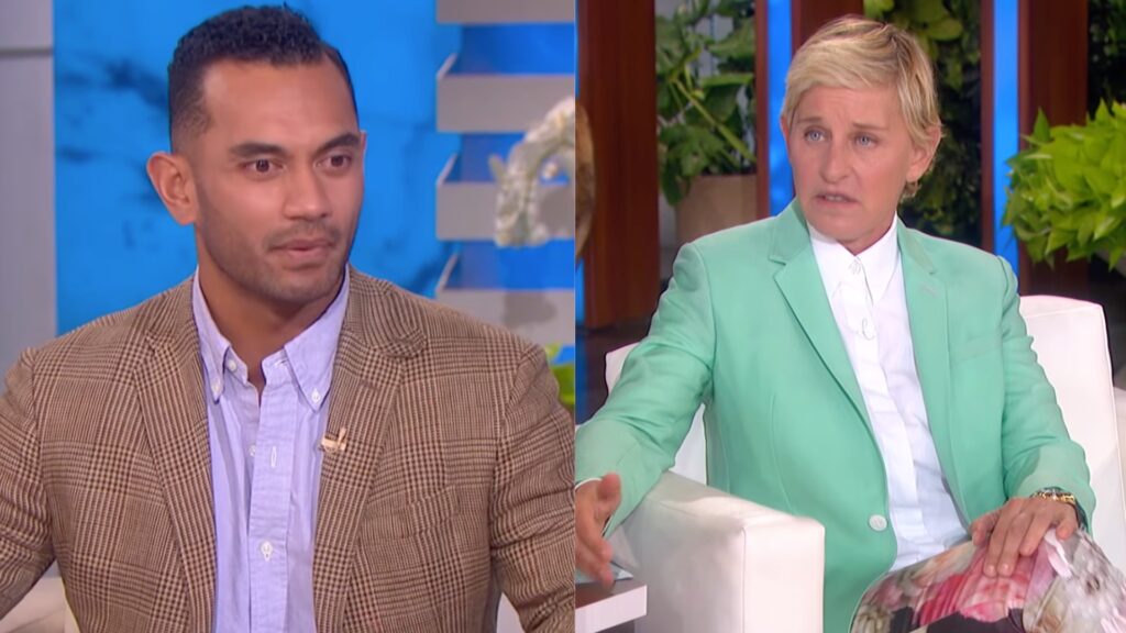 Inoke Tonga speaking on The Ellen DeGeneres Show