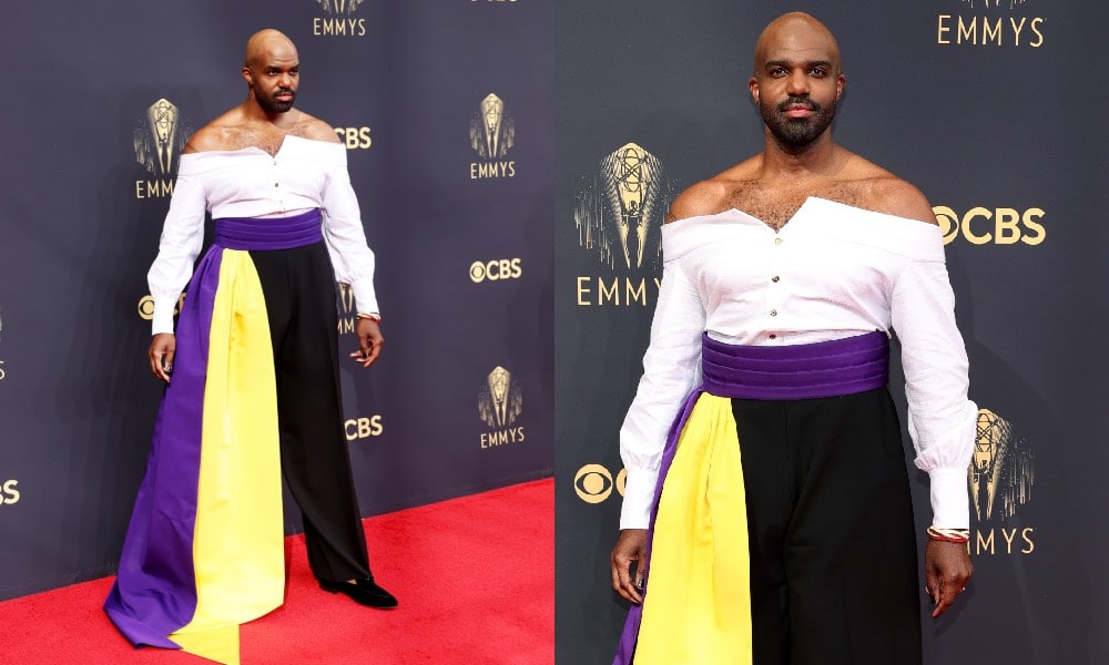 Carl Clemons-Hopkins won Emmys red carpet with non-binary flag look
