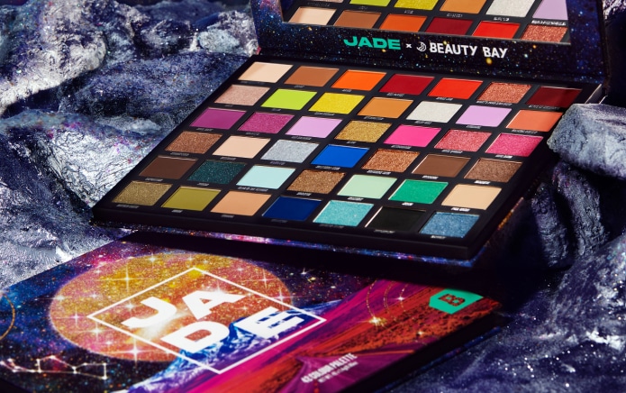 The Jade Thirlwall x Beauty Bay palette features 42 shades including 'What's your sign hun?'.