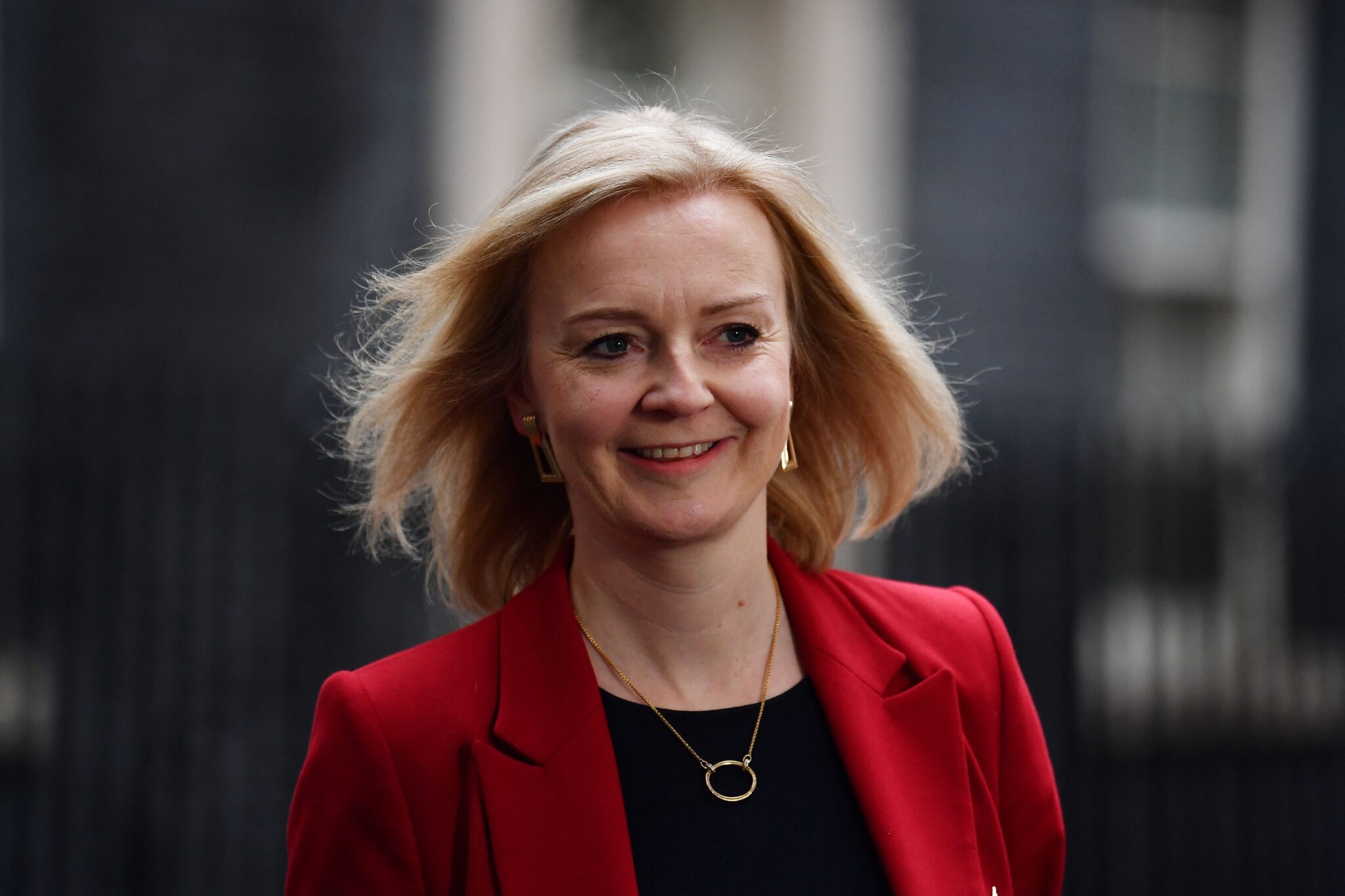 Britain's equalities minister Liz Truss leaves Downing Street.
