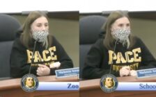 Mackenzie Atwood broke down in tears at the school board meeting.