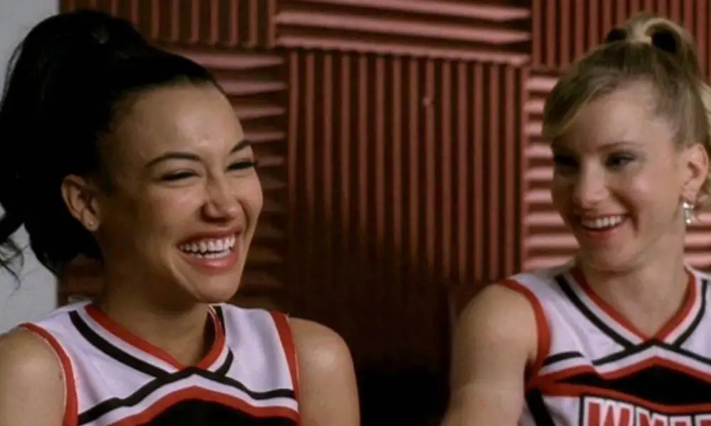A picture of Santana and Brittany from the Fox show Glee