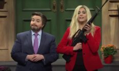 Aidy Bryant as Ted Cruz and Cecily Strong as Marjorie Taylor Greene