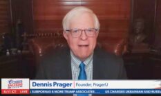 Dennis Prager appears during a segment on Newsmax