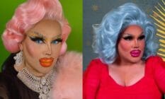 Side by side images of Elix, a drag performer and Twitch streamer
