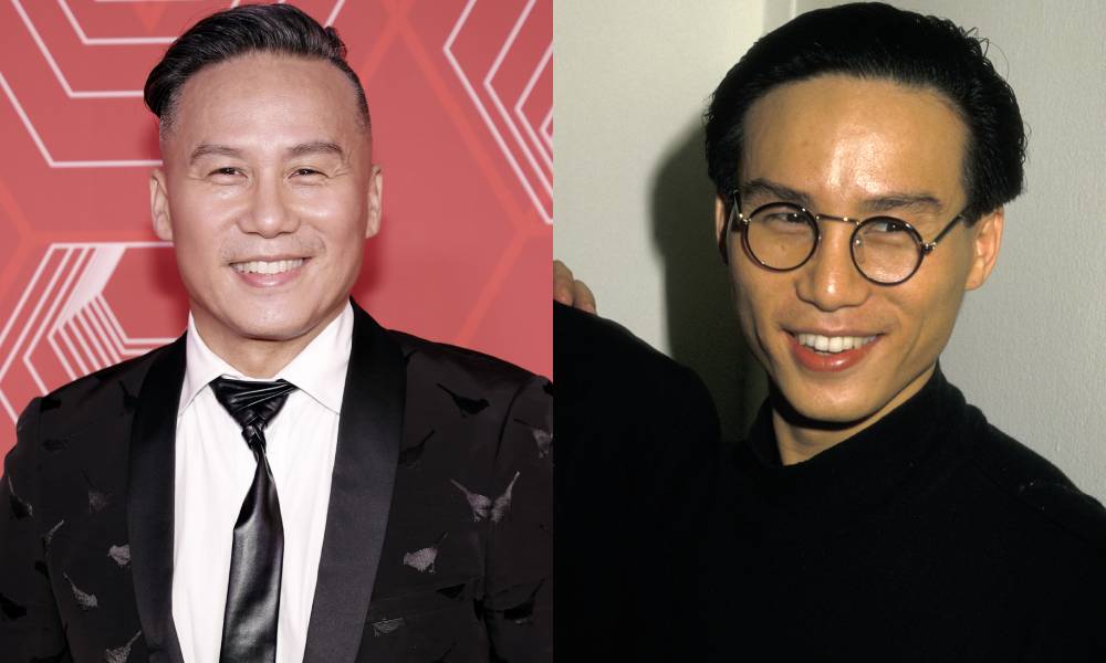 Side by side images of BD Wong from the 74th Annual Tony Awards and then a picture of the iconic actor at the performance of "M. Butterfly" in 1988