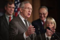 Senate Majority Leader Harry Reid speaks during a news conference on the Employment Non-Discrimination Act