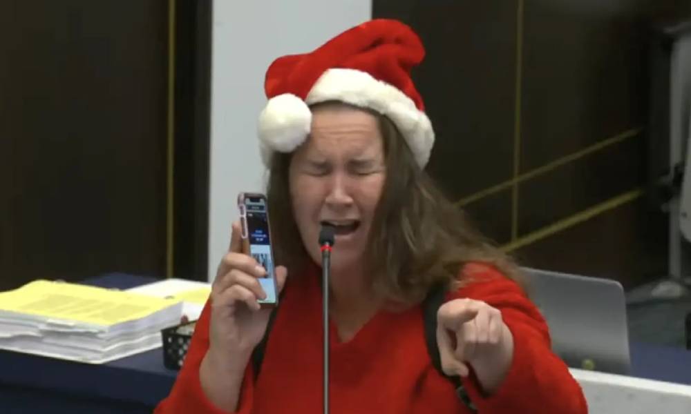 Woman sings anti-vax version of Mariah Carey's All I Want For Christmas is You in Californian