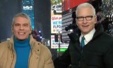 Andy Cohen and Anderson Cooper during CNN's New Year's Eve countdown