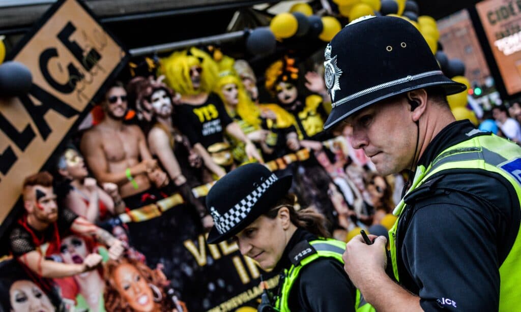 Police officers during Birmingham Pride.