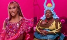 Side by side pictures of Drag Race season 14 stars Kerri Colby and Kornbread “The Snack” Jeté