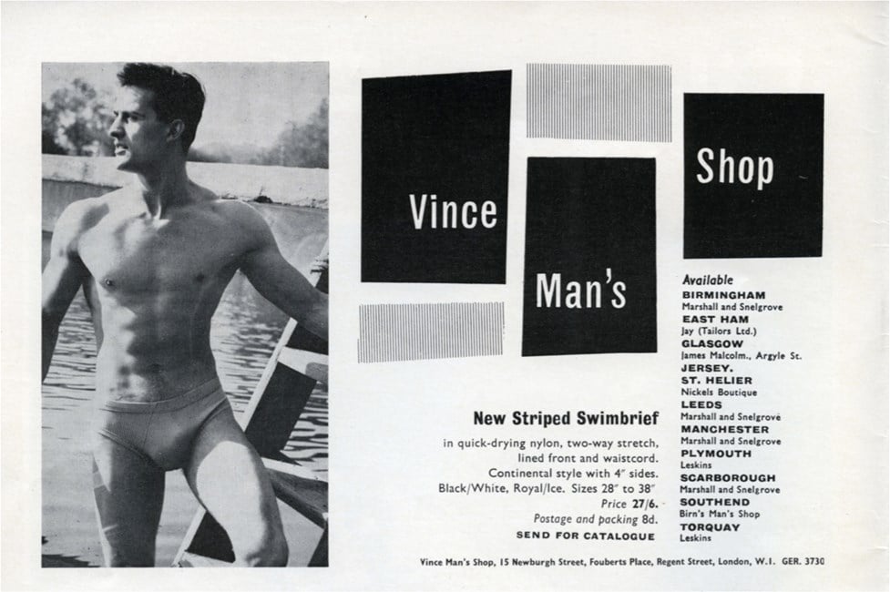 Advert for Vince Man's Shop in the July 1959 issue of Films and Filming