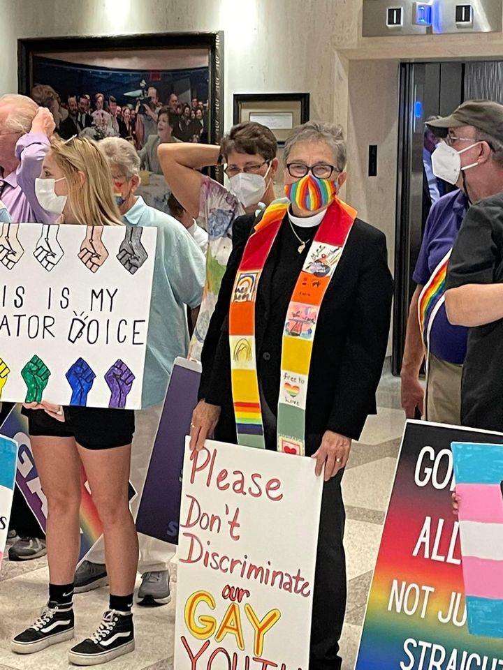 MCC clergy protest the 'Don't Say Gay' bill outside the Florida State Capitol