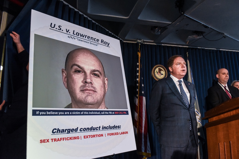 United States Attorney for the Southern District of New York, Geoffrey Berman, announces the indictment against Larry Ray in February, 2020