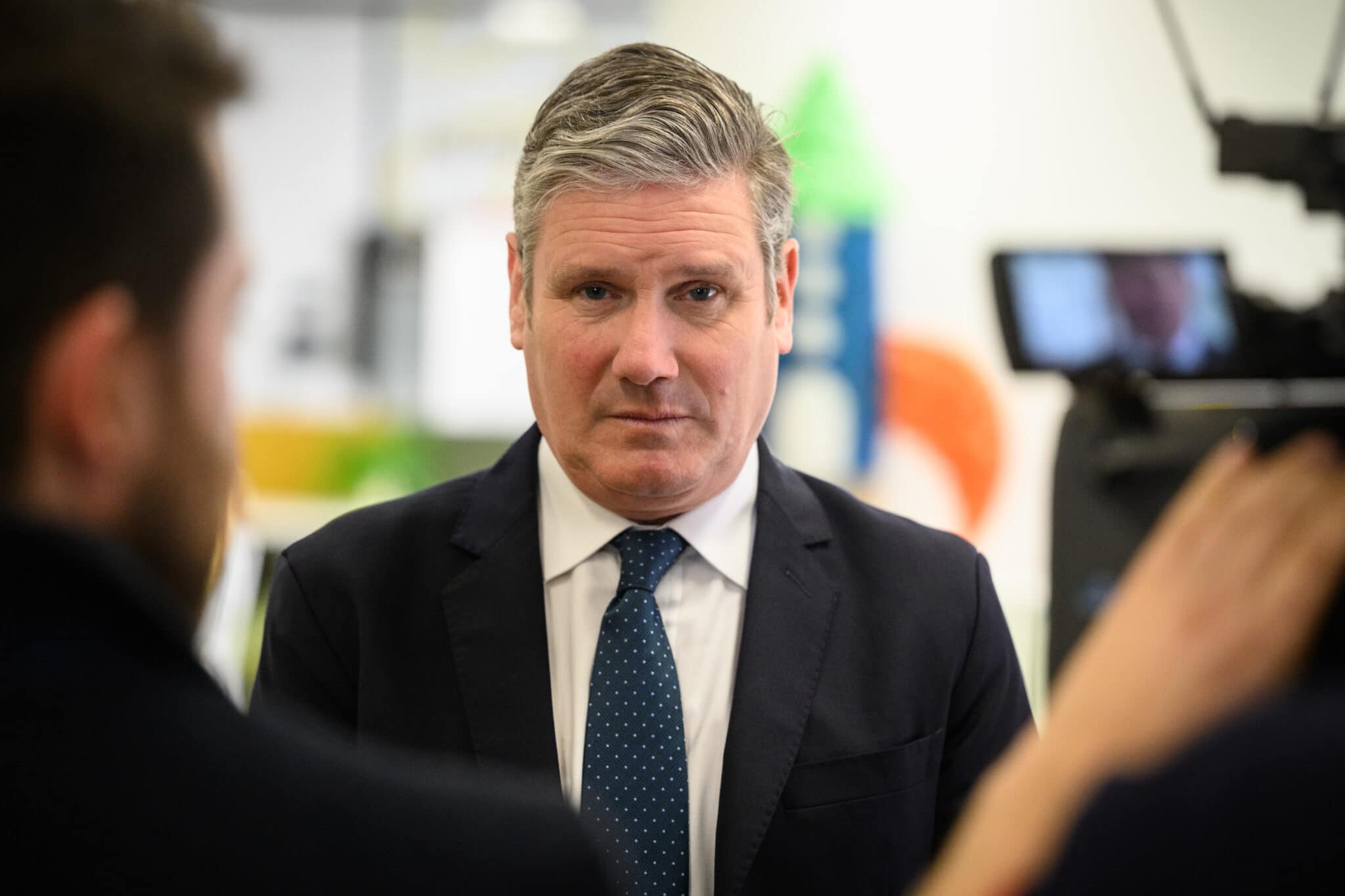 Labour Party leader Keir Starmer speaks to the media