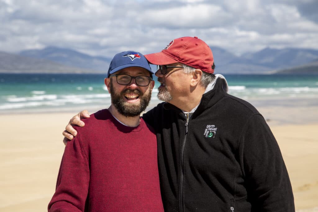 Gordon (L) and Shawn at the Isle of Harris.