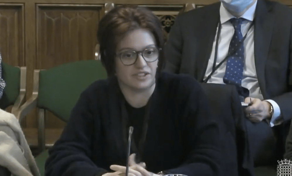 Jack Monroe speaking to the House of Commons' work and pensions select committee