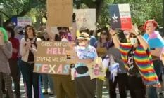 People gather in support of the trans community in Texas