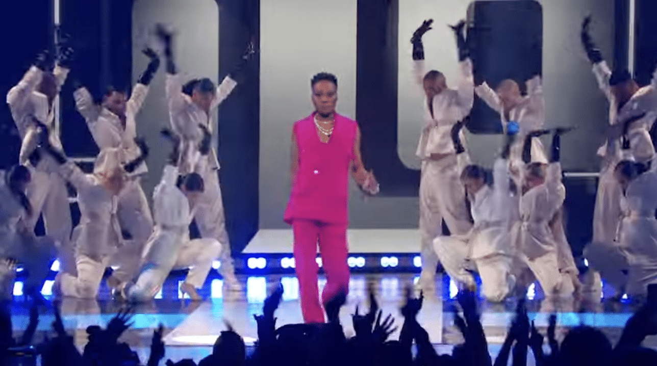 Billy Porter during Jennifer Lopez's performance at the iHeart Radio Music Awards 2022