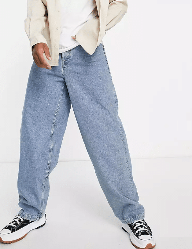 Fans can replicate Harry's style with these wide-legged jeans.