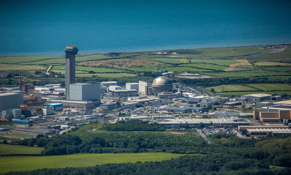 Aerial photograph of the nuclear fuel processing site at Sellafield.