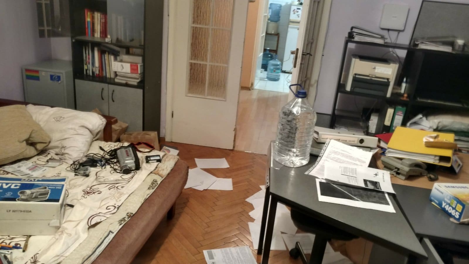 The offices of LGBT Human Rights Nash Mir Center in Kyiv were ransacked by a group of armed men. (Provided)