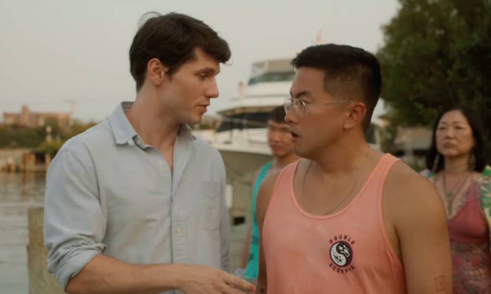 James Scully and Bowen Yang in Fire Island 