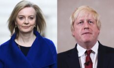 Liz Truss (L) and Boris Johnson (R).