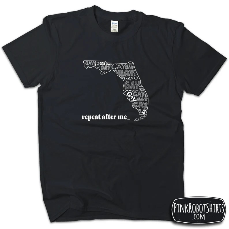 This t-shirt uses the outline of Florida.