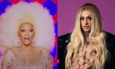 Side by side images of iconic drag queens RuPaul and Pabllo Vittar