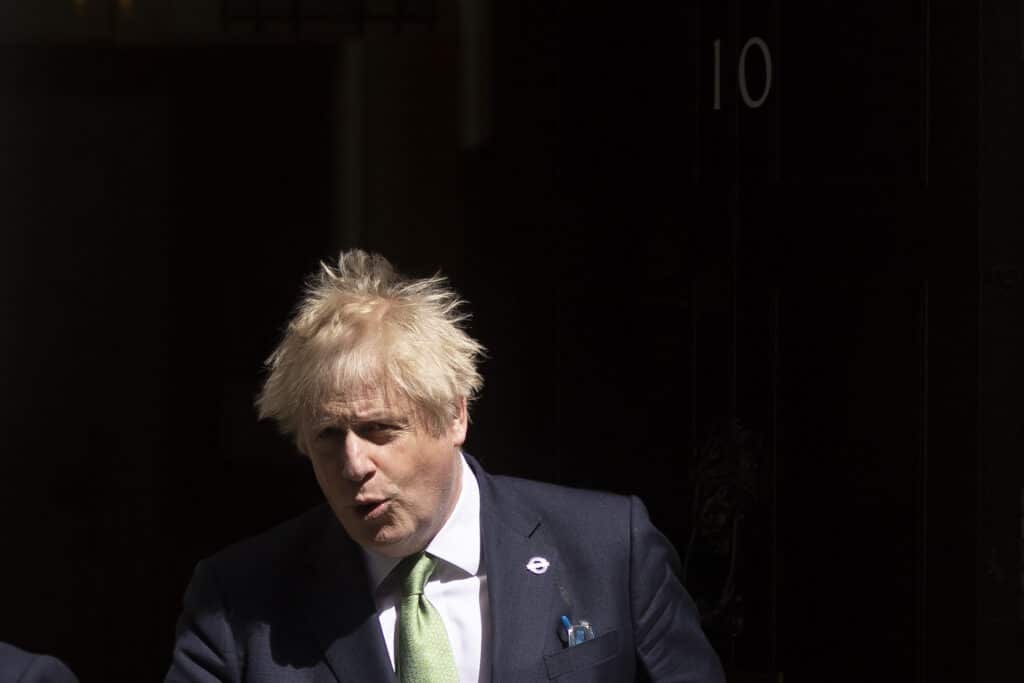 British prime minister Boris Johnson leaves 10 Downing Street