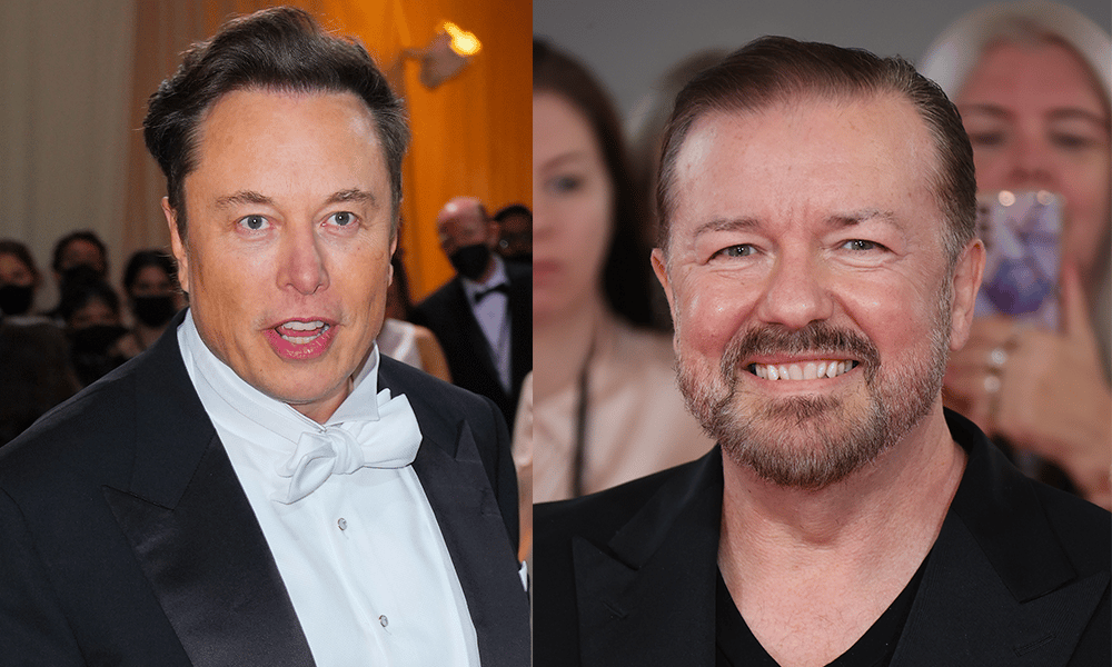 Elon Musk accuses Ricky Gervais critics of 'out of touch virtue signalling'