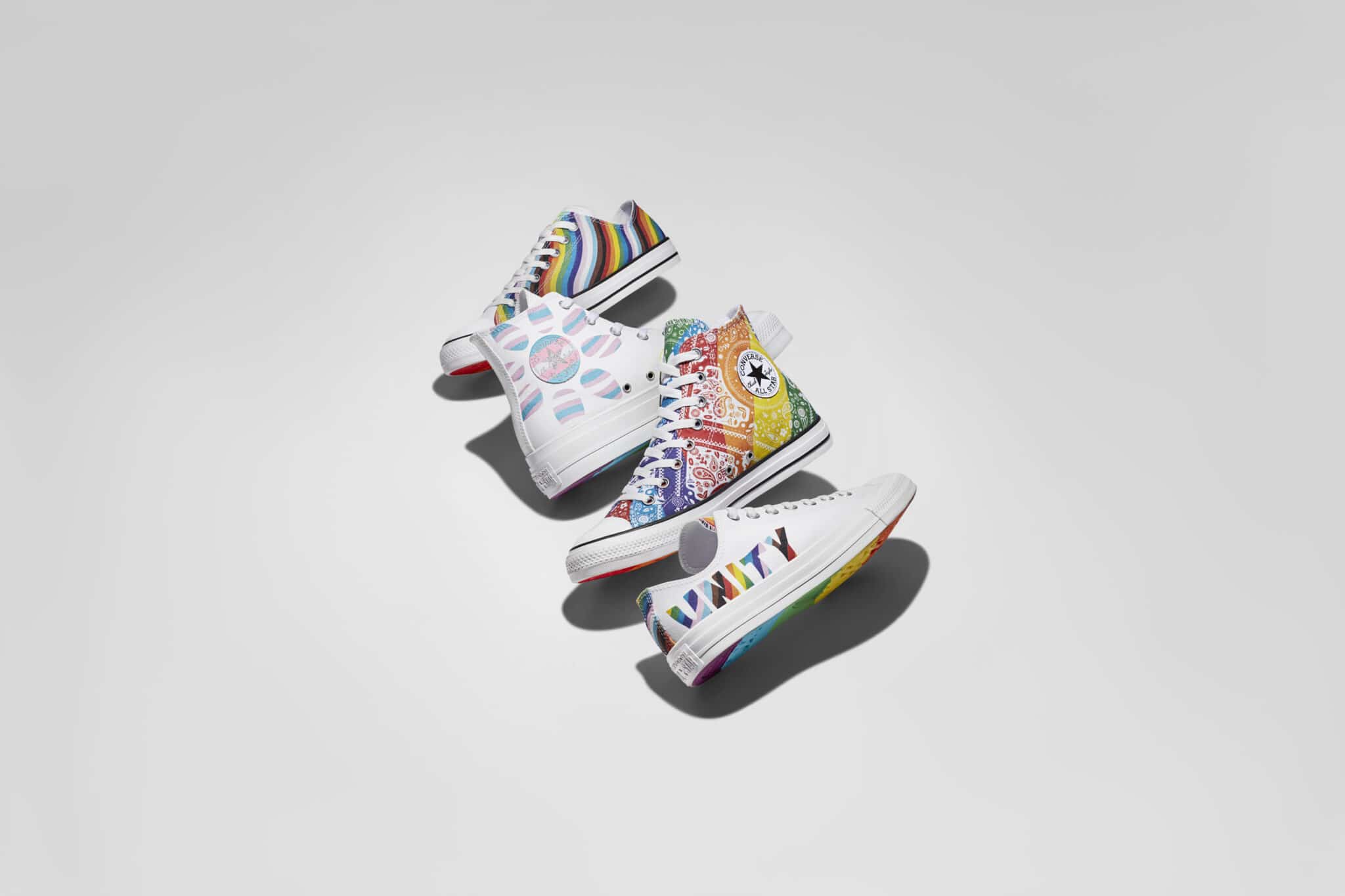Fans of Converse can customise their own sneakers using Pride flag-inspired designs.