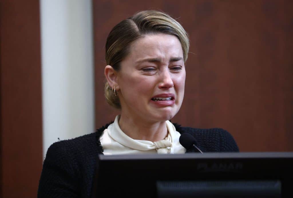 Amber Heard, crying while testifying