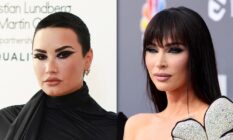 Red carpet headshots of Demi Lovato and Megan Fox