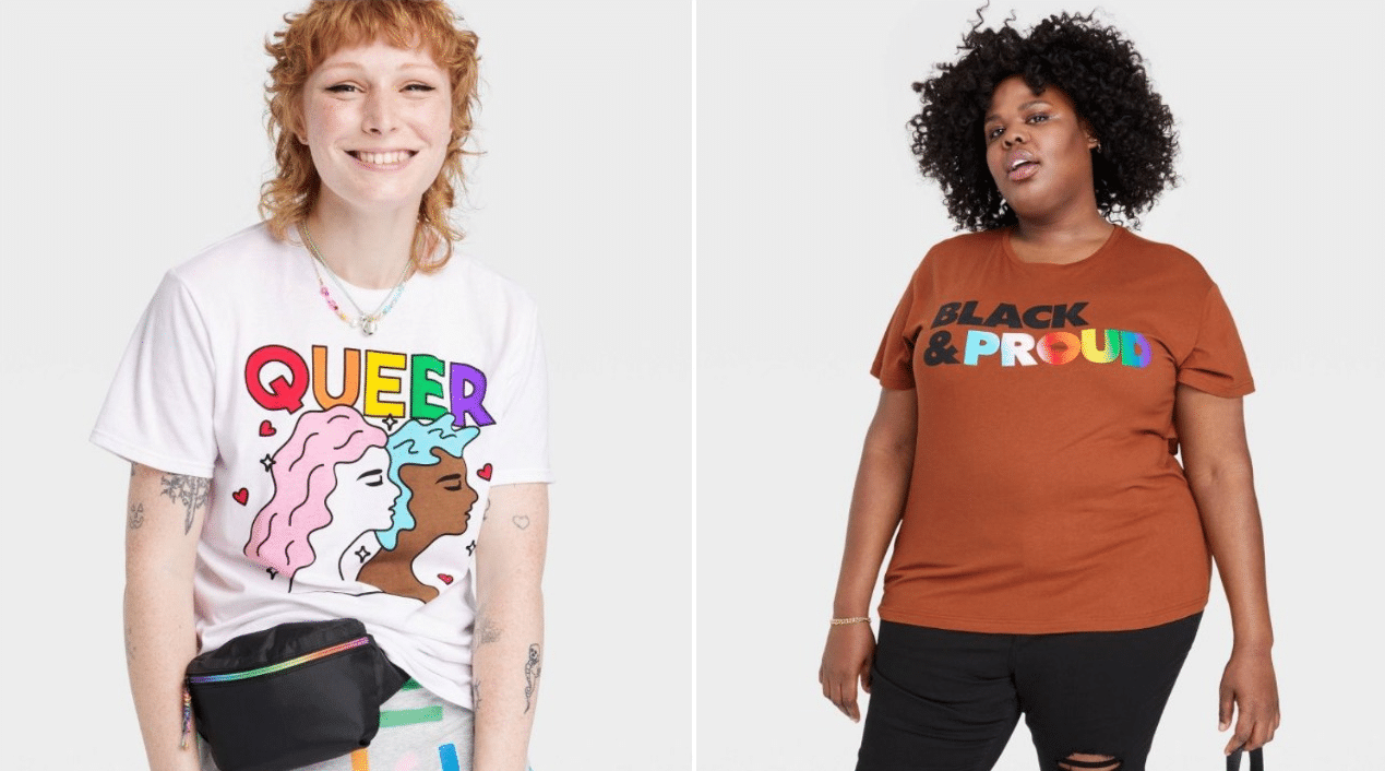 Two t-shirts from Target's 2022 Pride collection.