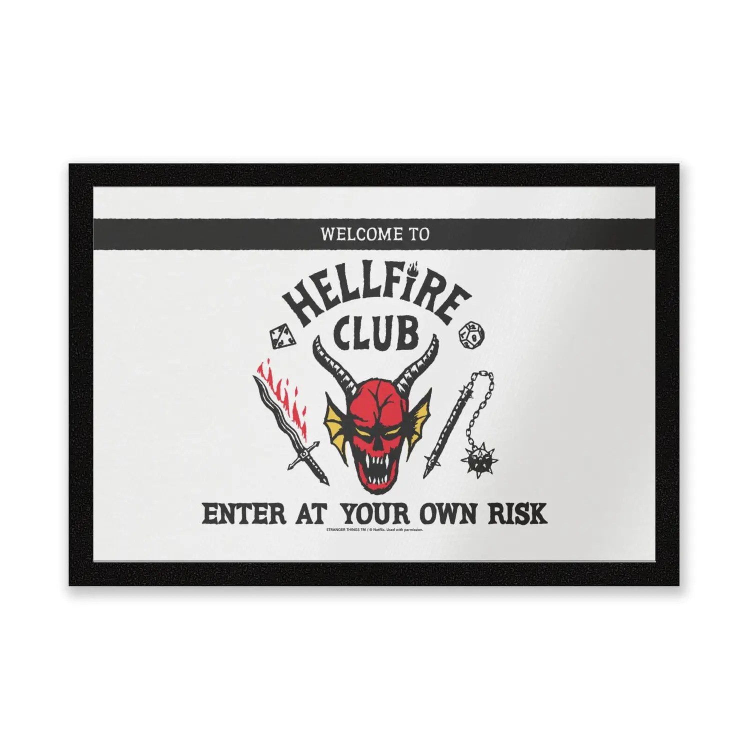 A Hellfire Club welcome mat.