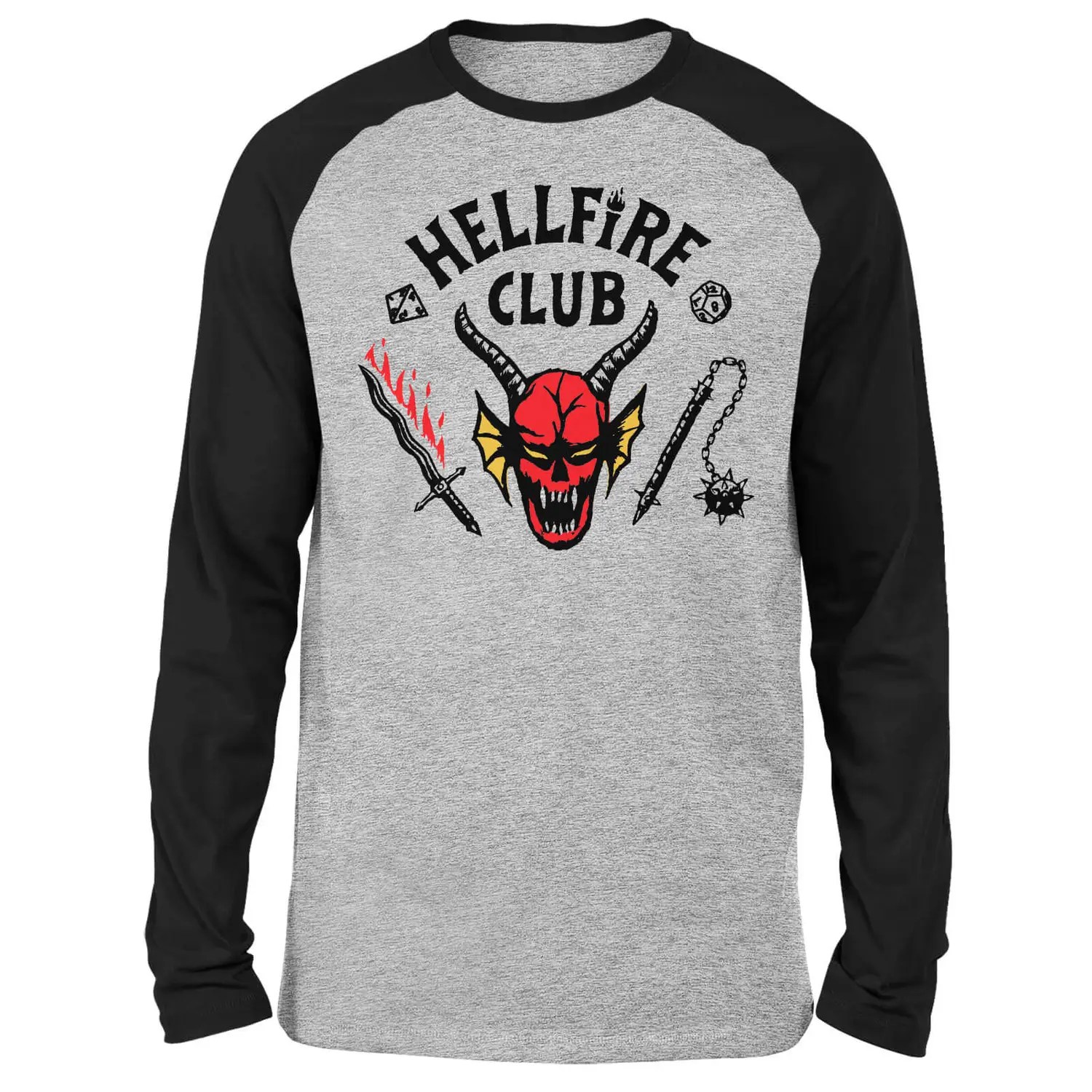 A long sleeved Hellfire Club t-shirt.