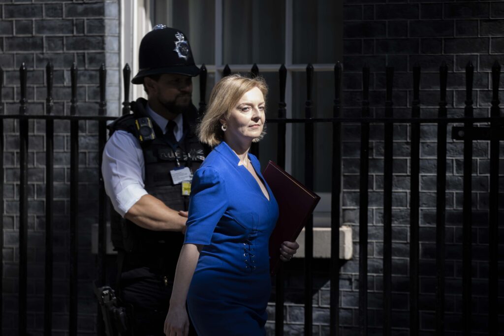 Liz Truss leaving 10 Downing Street