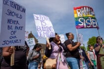 Protestors gather in Durham to demonstrate against the Derwentside Immigration and Removal Centre