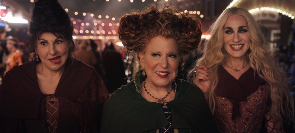 Kathy Najimy, Bette Milder, and Sarah Jessica Parker are playing their 'Hocus Pocus" characters, the Sanderson sisters, in Hocus Pocus 2