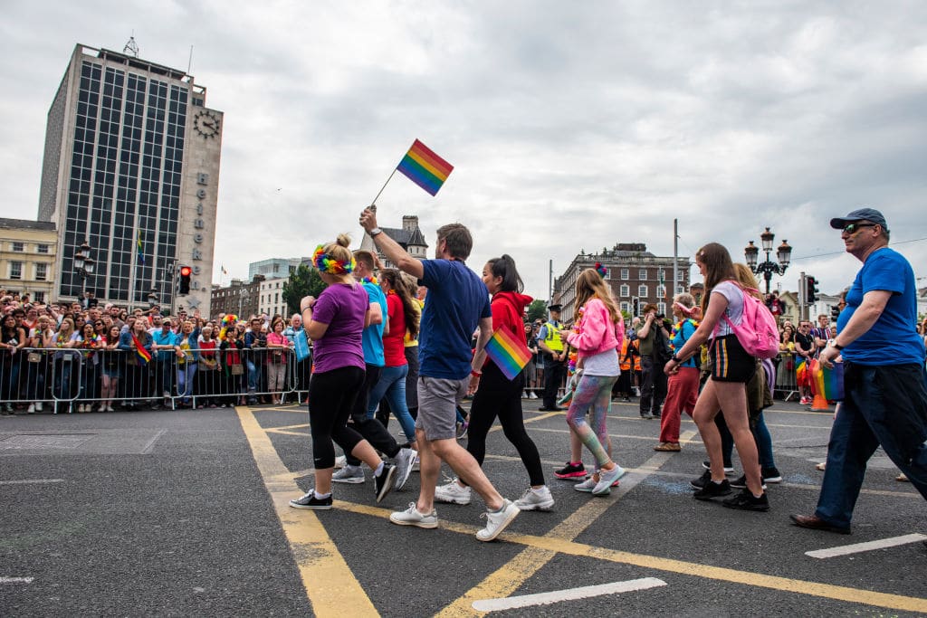 People take a part in Pride Parade in Dublin