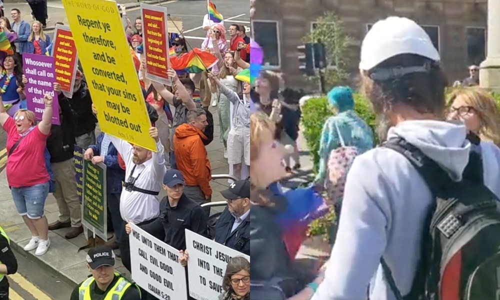 Pride Glasgow was gate-crashed by a small group of counterprotestors