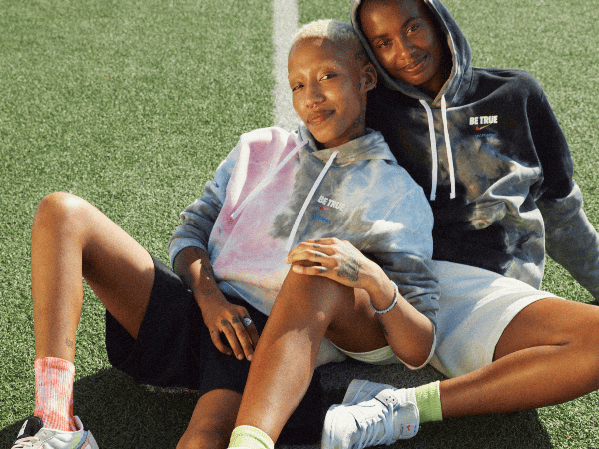 The Nike Be True collection includes tie-dye hoodies with two different colourways.