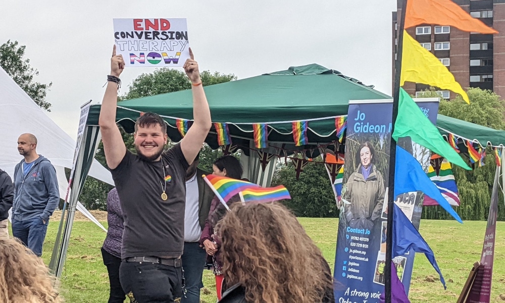 Tory MP flees Pride event with police escort as 20 students stage ‘peaceful’ protest