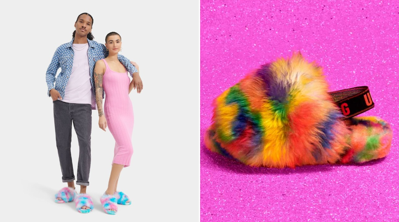 The range features new versions of the Fluff Yeah Pride Slide. (Ugg)