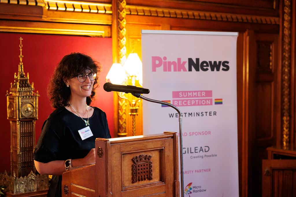 Layla Moran speaks at the PinkNews Westminster Summer Reception