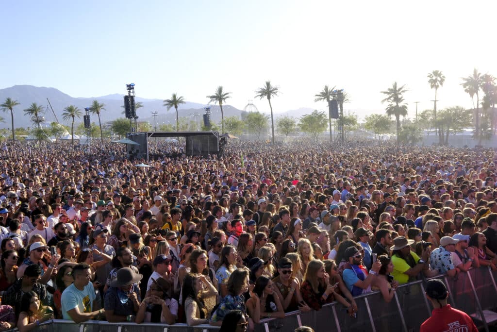 A view of the crowd during Coachella in 2018 